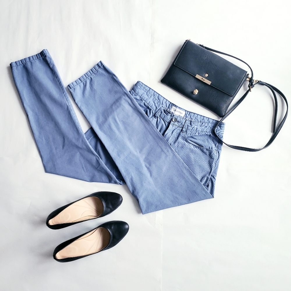 Calvin Klein Straight Leg Checked Pants 29x30